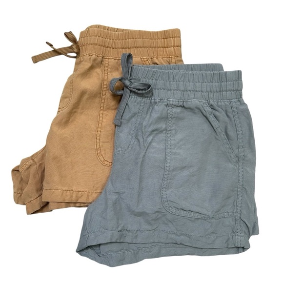 Maurices Women’s Medium Green & Mustard Cotton Blend Drawstring Shorts Bundle - Picture 1 of 9